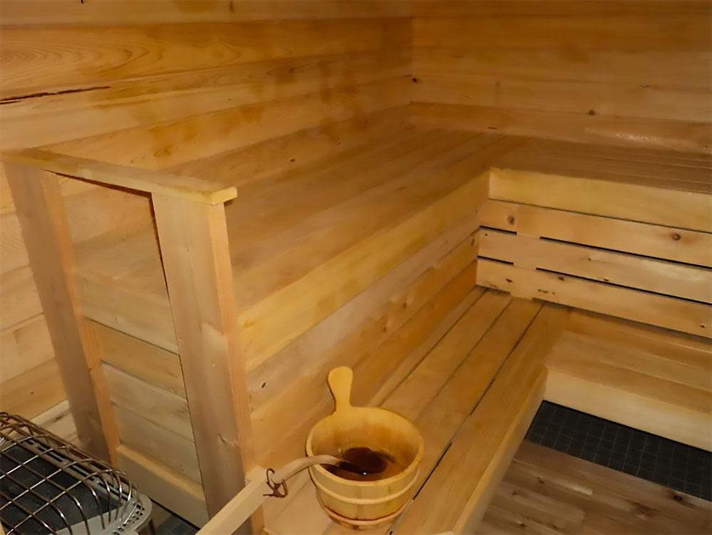the sauna room
